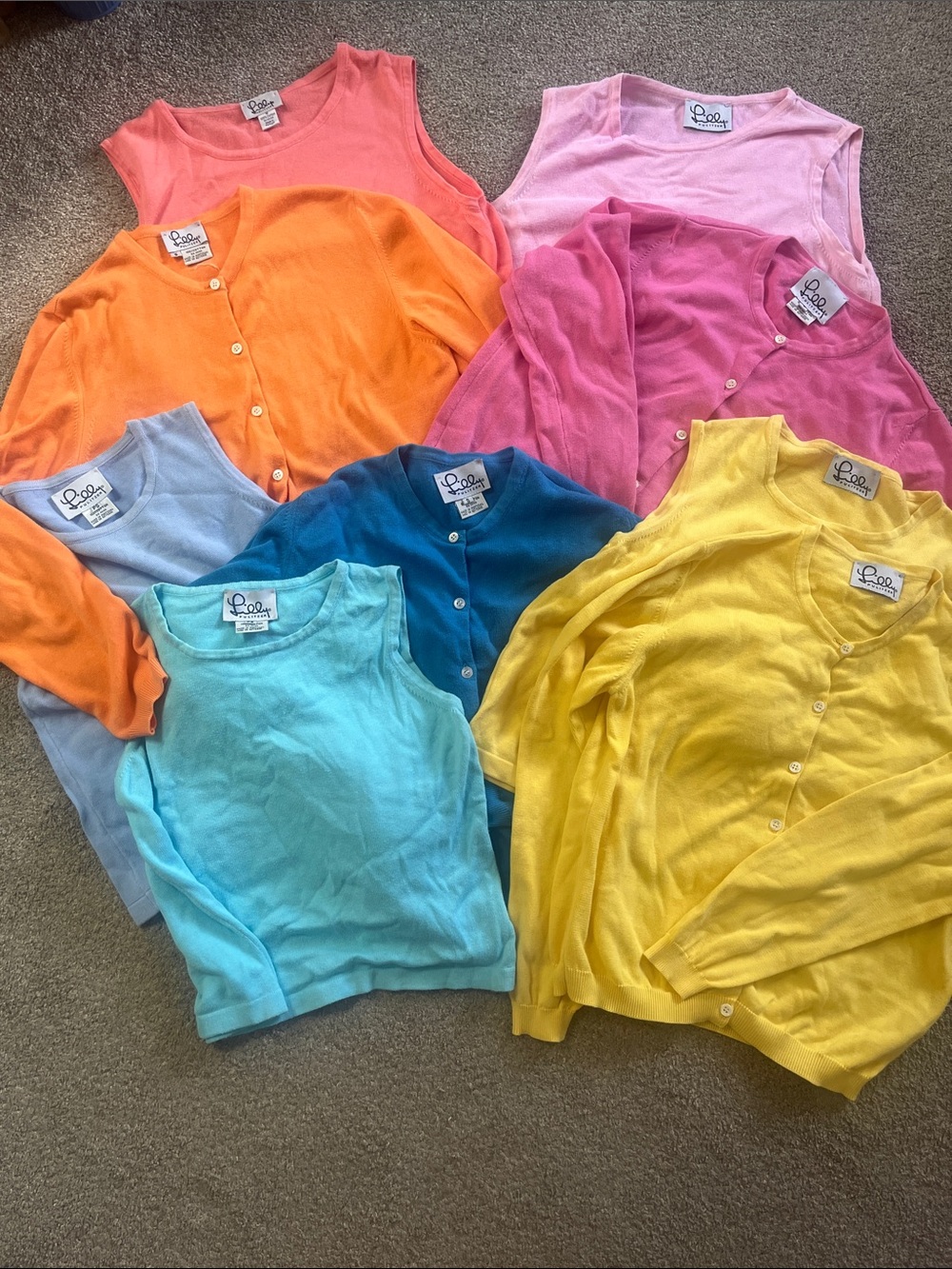 🌈🌈Lot Rainbow Vintage White Label Lilly Pulitzer Cardigans Tanks szS-M Mix&Match
